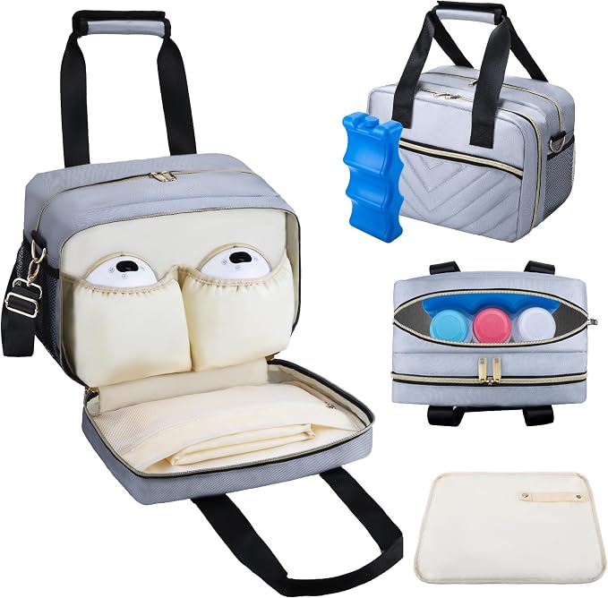 Breastmilk Cooler Bag with Ice Pack, Wearable Breast Pump Storage Bag, by GDNasist