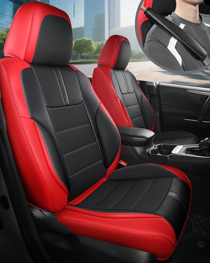 FREESOO Red Black Car Seat Covers Full Set by FREESOO