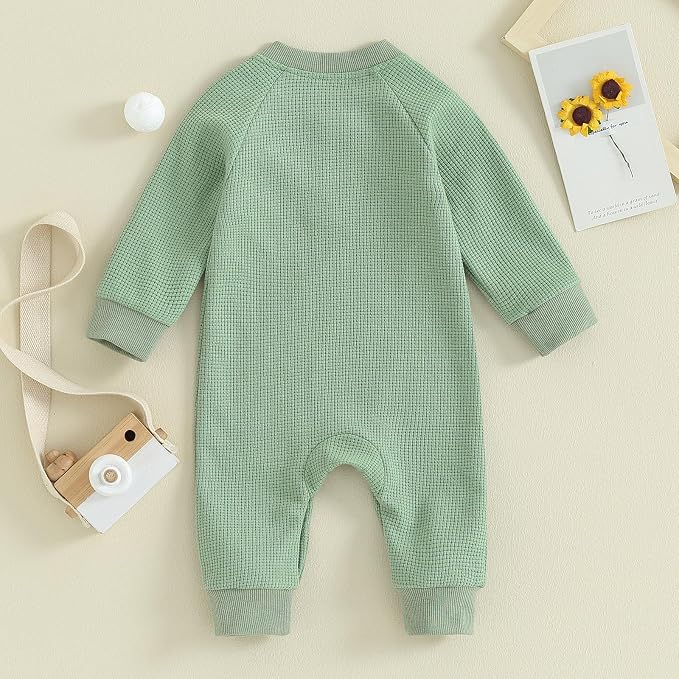 Kuriozud Newborn Infant Unisex Baby Boy Girl Clothes Button Romper Jumpsuit - Image 3