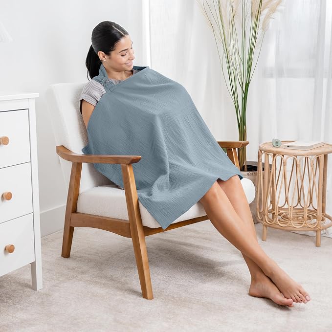 Comfy Cubs Muslin Nursing Cover, 100% Muslin Breastfeeding Cover - Image 2