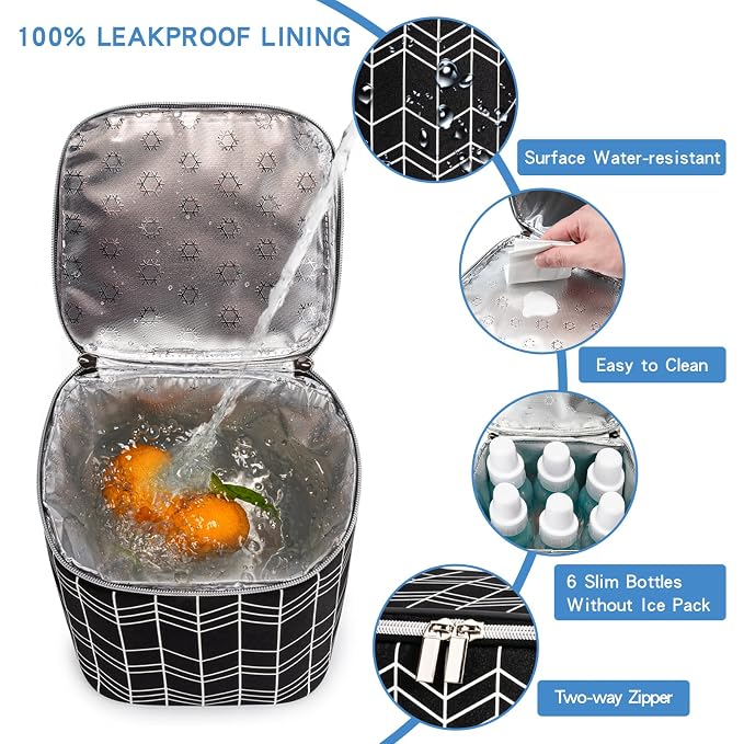 BreastMilk Cooler Bag with Ice Pack Fits 4 Baby Bottles Up to 9 Ounce, Baby - Image 2