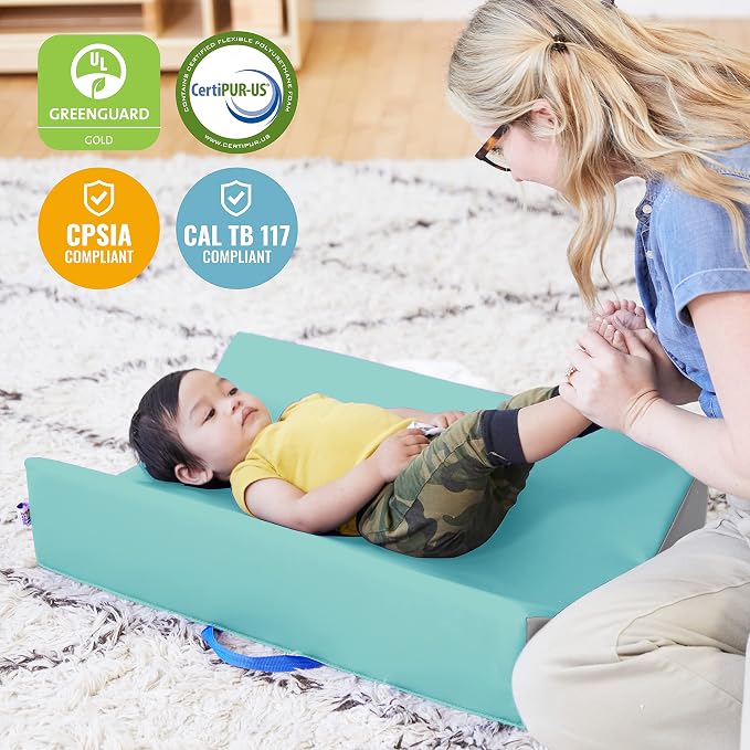 ECR4Kids SoftZone Baby Changing Pad, Seafoam/Light Grey - Image 6