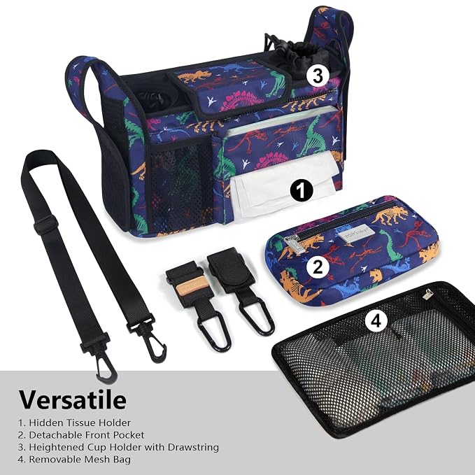 TOPDesign Universal Baby Stroller Organizer, Stroller Caddy - Image 2