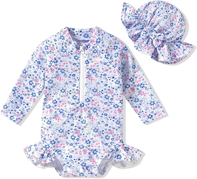 Aalizzwell Baby Girls Long Sleeve One Piece Swimsuit by Aalizzwell