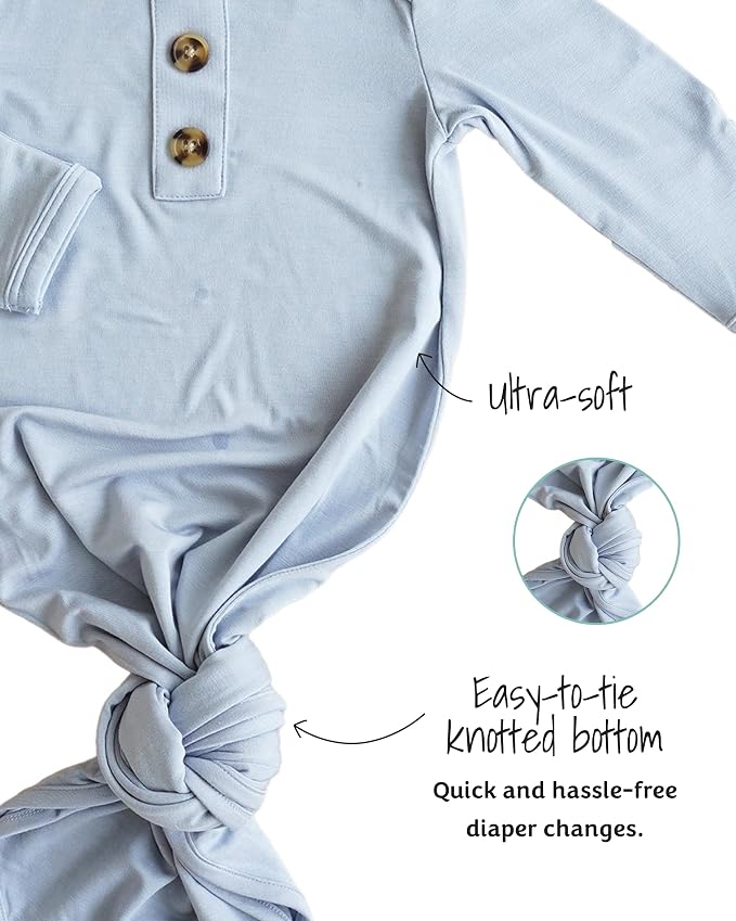 Caden Lane Newborn Knotted Gown - Image 3