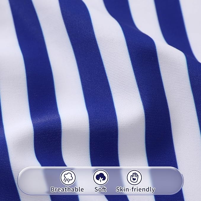 Happy Town Toddler Swimsuit Girl Solid Color Stripe One-Piece Baby Bathing Suits - Image 5