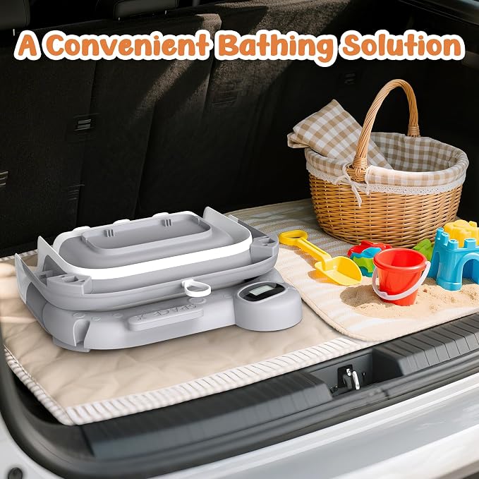Collapsible Baby Bathtub for Newborn to Toddler, Portable Baby Bath Tub for - Image 7