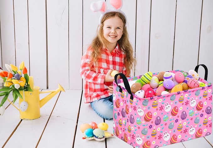 Easter Gift Basket Eggs Storage Basket Kids Toys Storage Basket Organizer Box - Image 5