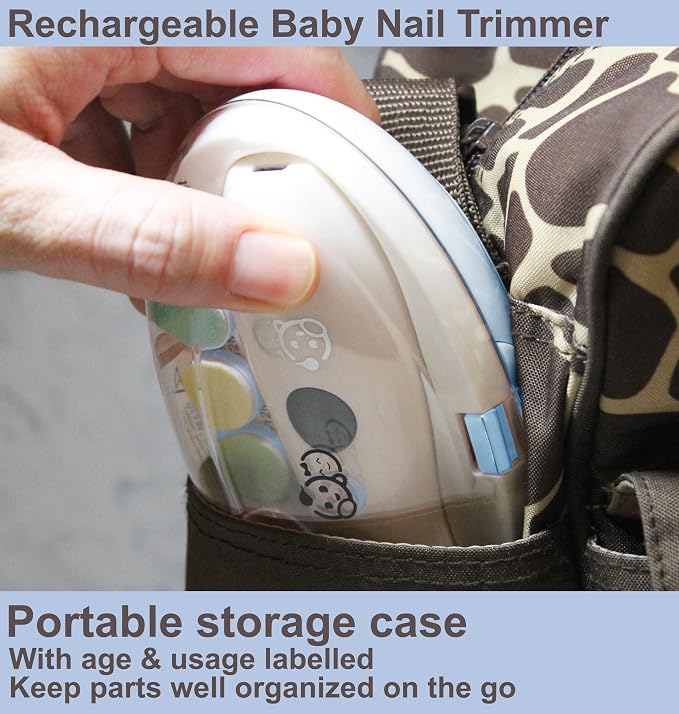 Rechargeable 22 in 1 Baby Nail Trimmer, Usage Labeled Case, 13 Extra - Image 7