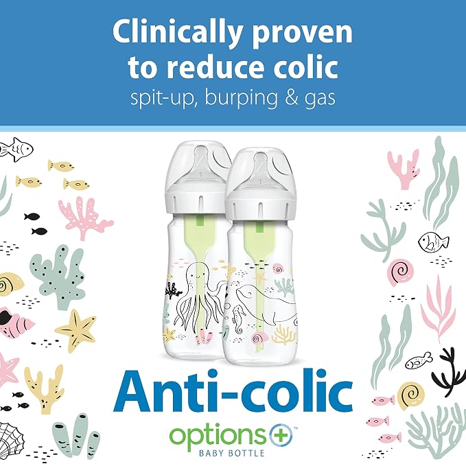 Dr. Brown’s Natural Flow® Anti-Colic Options+™ Wide-Neck Baby Bottle Designer - Image 3