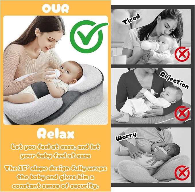 Baby Lounger Pillow with Safety Straps Ergonomic Support Cushion Reflux - Image 4