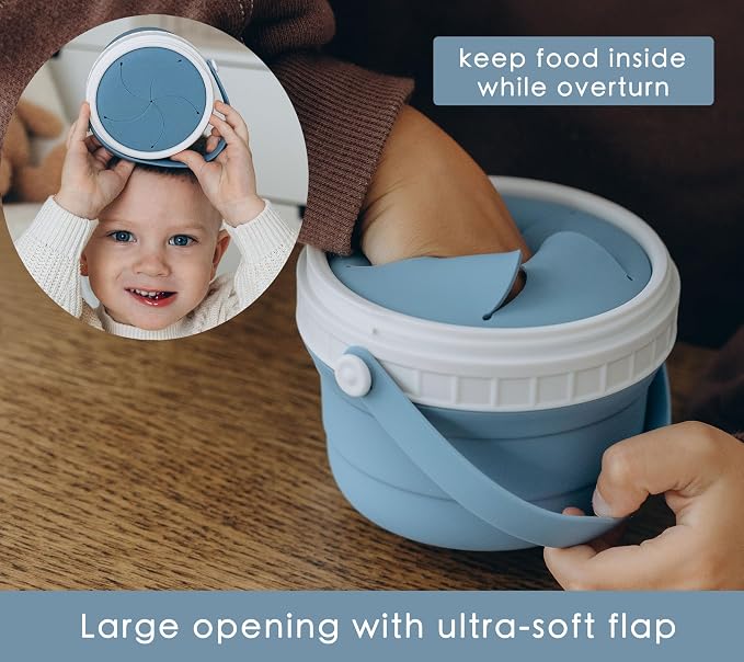 No Spill Silicone Toddler Snack Containers, Detachable Silicone Flap - Image 4