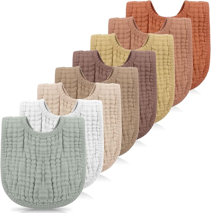 Frienda 8 Pcs Muslin Baby Bibs Cotton Bandana Drool Bibs Bulk by Frienda