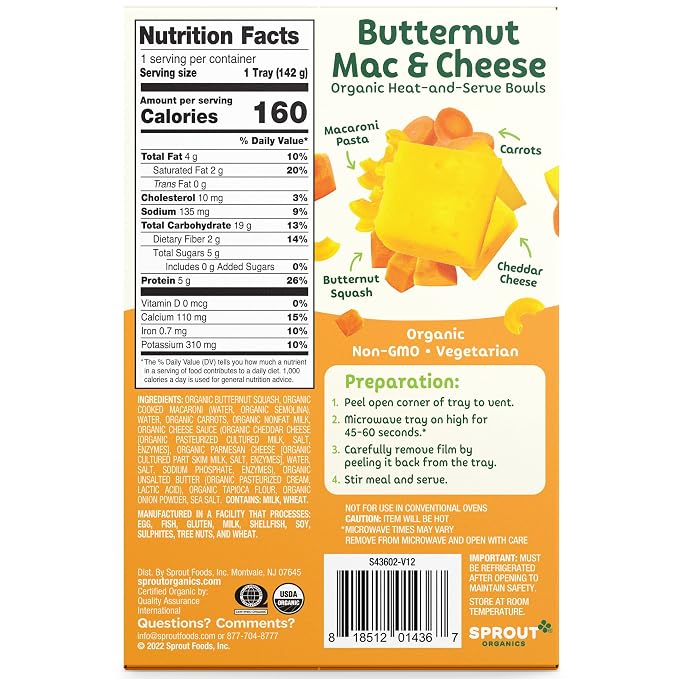 Sprout Organic Baby Food, Toddler Meals, Macaroni Pasta - Image 2