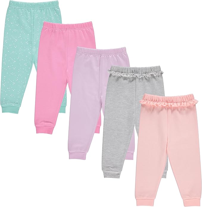 Cudlie 5-Pack Baby/Toddler Girls Joggers by Cudlie