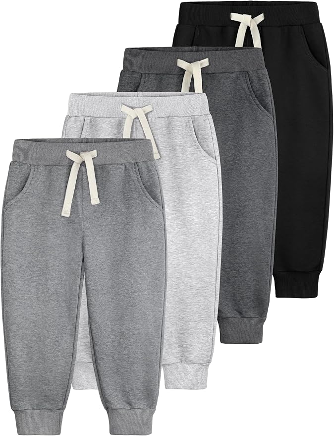 4 Pack Toddler Boys Sweatpants Cotton Baby Kids Joggers Toddler Boys Girls by Aocku