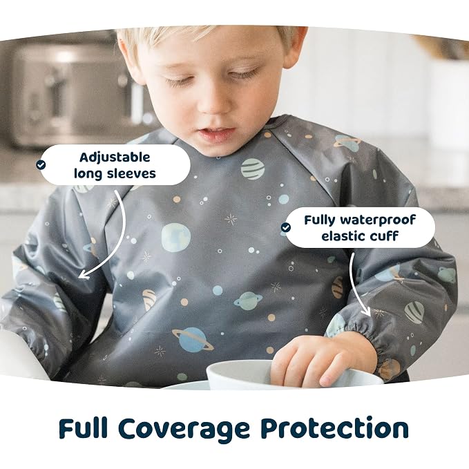 Tiny Twinkle Long Sleeve Bib for Babies & Toddlers – Waterproof Smock Bib for - Image 4