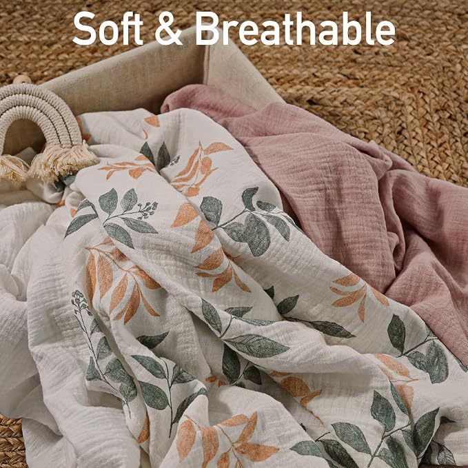 Muslin Swaddle Blankets for Newborn, 3 Pack Breathable Soft Receiving Blanket - Image 5