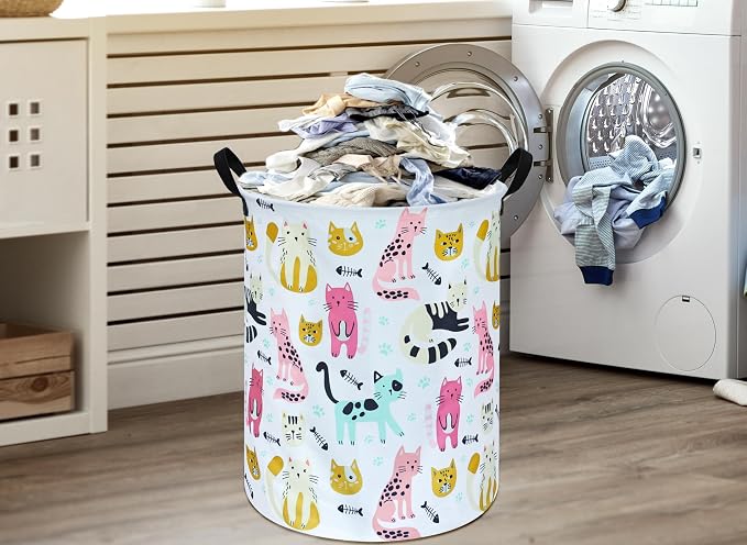 Round Laundry Hamper Storage Basket Laundry Organizer Hamper Storage Bins - Image 3