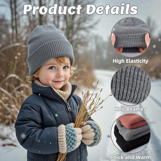 Bebila Baby Beanie Toddler Infant Winter Hats Knit Warm Caps - Image 5