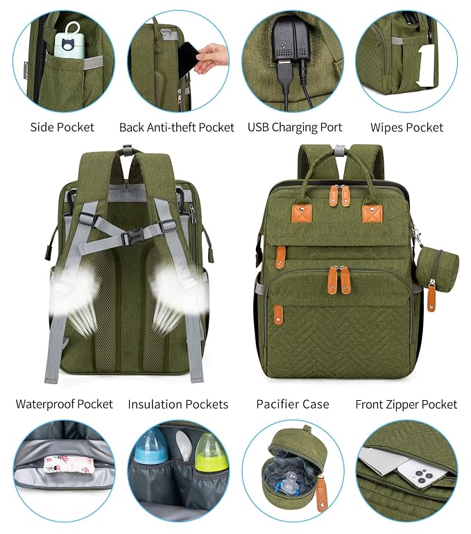KABAQOO Diaper Bag Backpack - Image 3