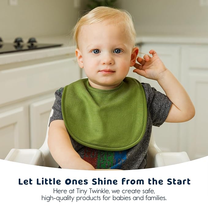 Tiny Twinkle 8 Pack Baby Bibs for Drooling and Teething – Waterproof & - Image 6