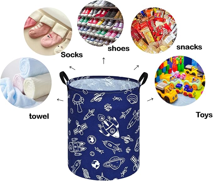 Round Laundry Hamper Storage Basket Laundry Organizer Hamper Storage Bins - Image 4