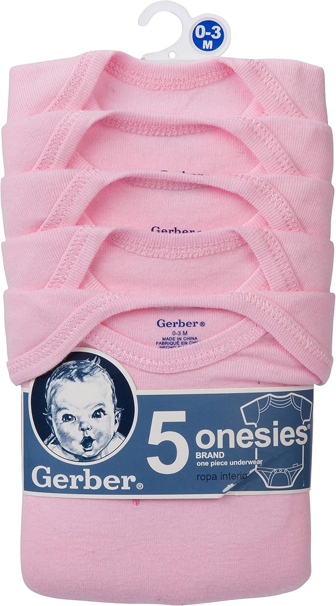Gerber baby-girls 5-pack Solid Onesies Bodysuits - Image 2
