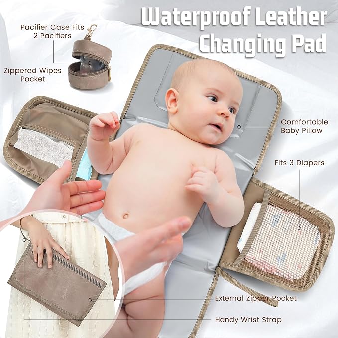 Premium Vegan Leather Diaper Bag Backpack - Image 6
