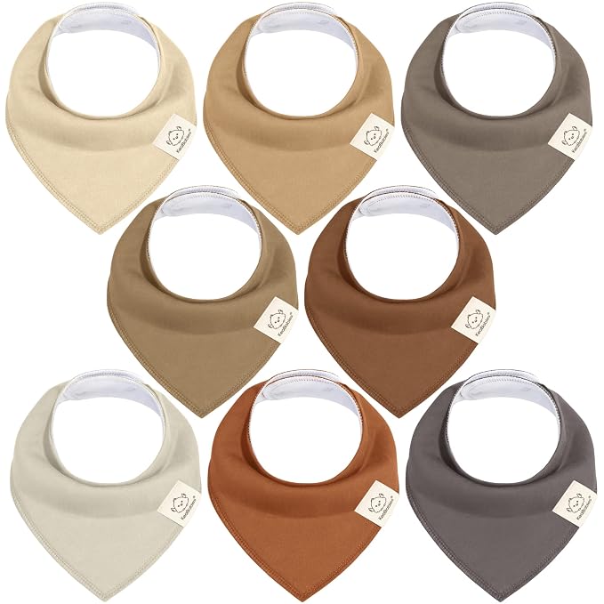 8-Pack Organic Baby Bandana Bibs by KeaBabies