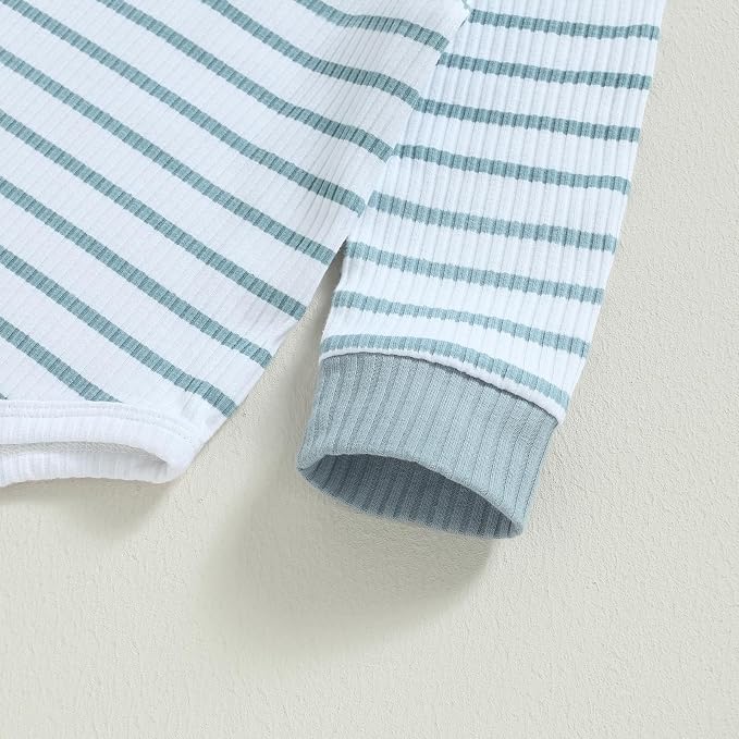 Newborn Baby Boy Girl Clothes Ribbed Knitted Long Sleeve Romper Pants Solid - Image 4