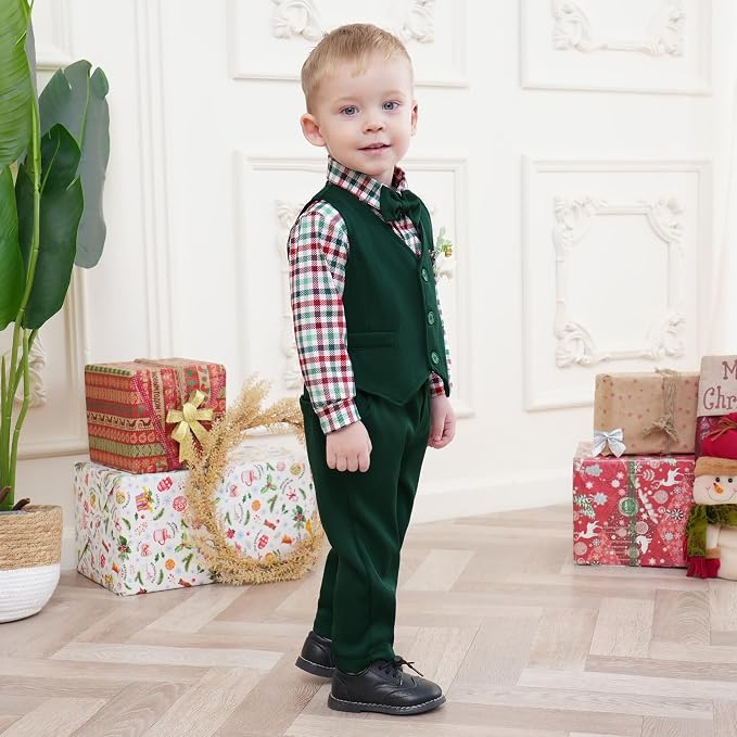 SANMIO Baby Boy Clothes Suits Infant Gentleman Outfit Collared Dress - Image 3