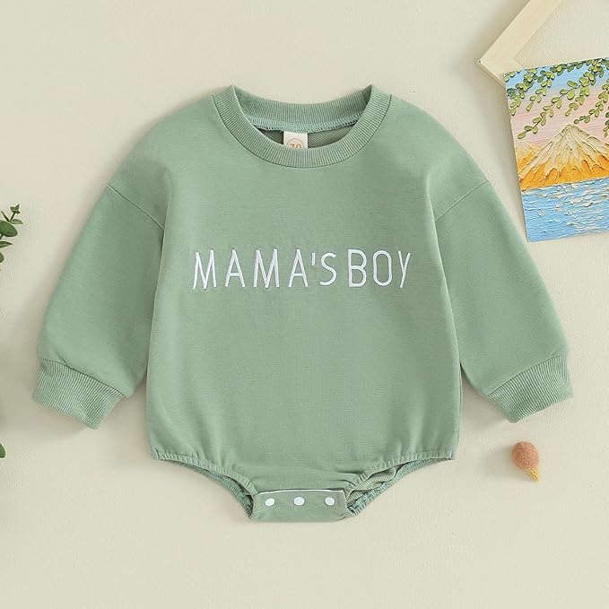 VISGOGO Newborn Infant Baby Boy Girls Oversized Romper Little Dude Sweater - Image 2