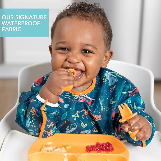 Bumkins Sleeved Bib for Girl or Boy, Baby and Toddler for 6-24 Mos, Essential - Image 3