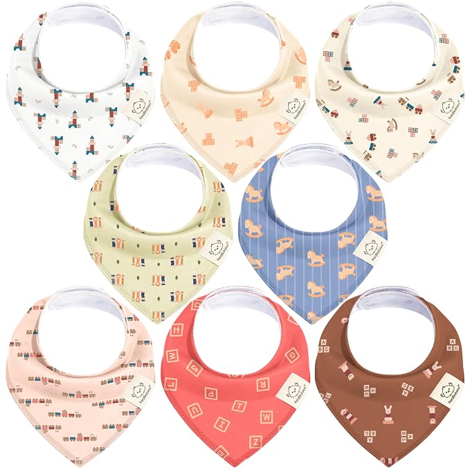 8-Pack Organic Baby Bandana Bibs by KeaBabies