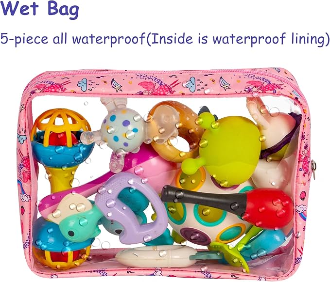 TSA Approved 5-Piece Diaper Bag Organizer Pouch Set Clear Waterproof TPU Kids - Image 4
