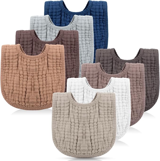 Frienda 8 Pcs Muslin Baby Bibs Cotton Bandana Drool Bibs Bulk by Frienda