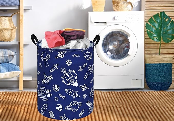 Round Laundry Hamper Storage Basket Laundry Organizer Hamper Storage Bins - Image 3