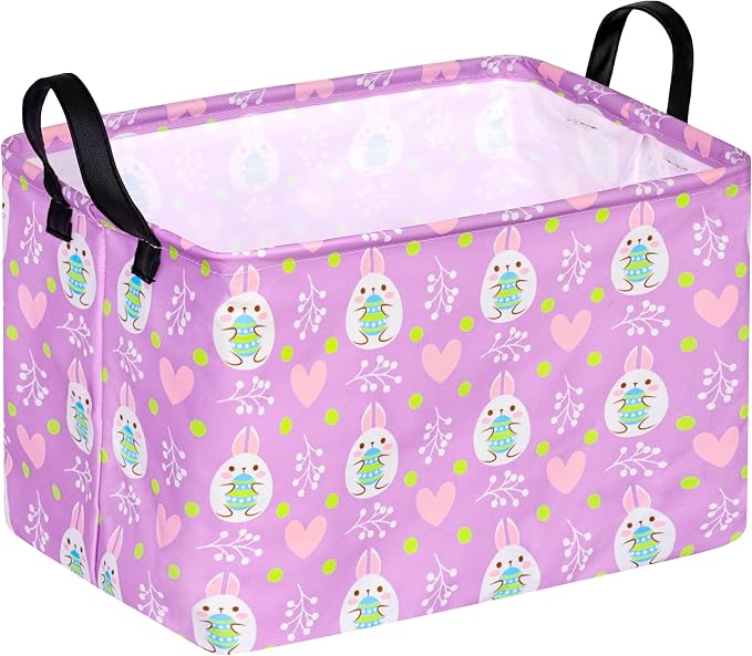 Rectangle Canvas Easter Basket, Laundry Basket, Storage Box by Unknown