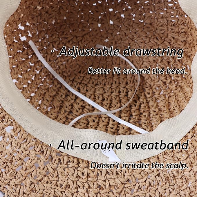 Baby Girl Straw Hat Outdoor Baby Sun Protection Hats Summer Bowknot Beach Cap - Image 4