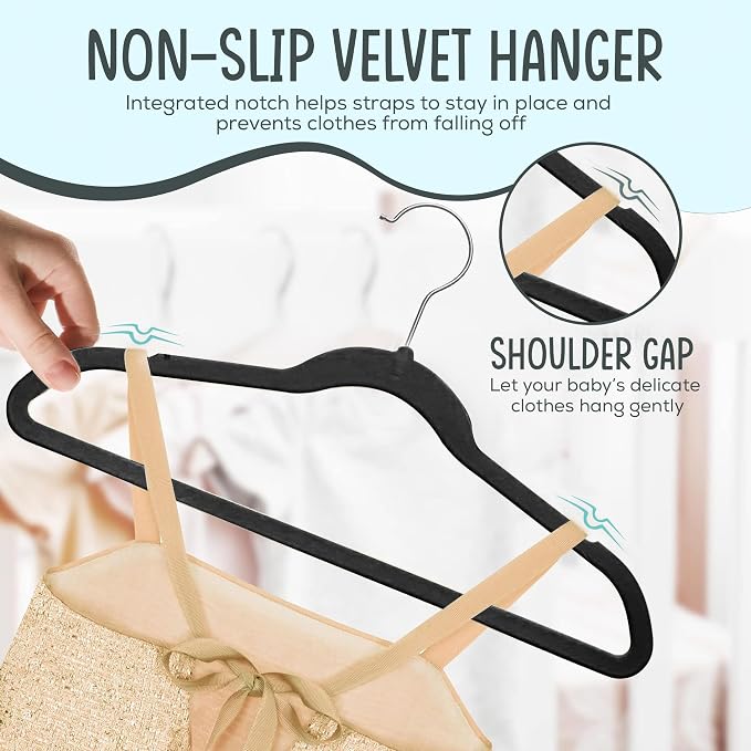 25 Premium Kids Velvet Hangers - Image 6