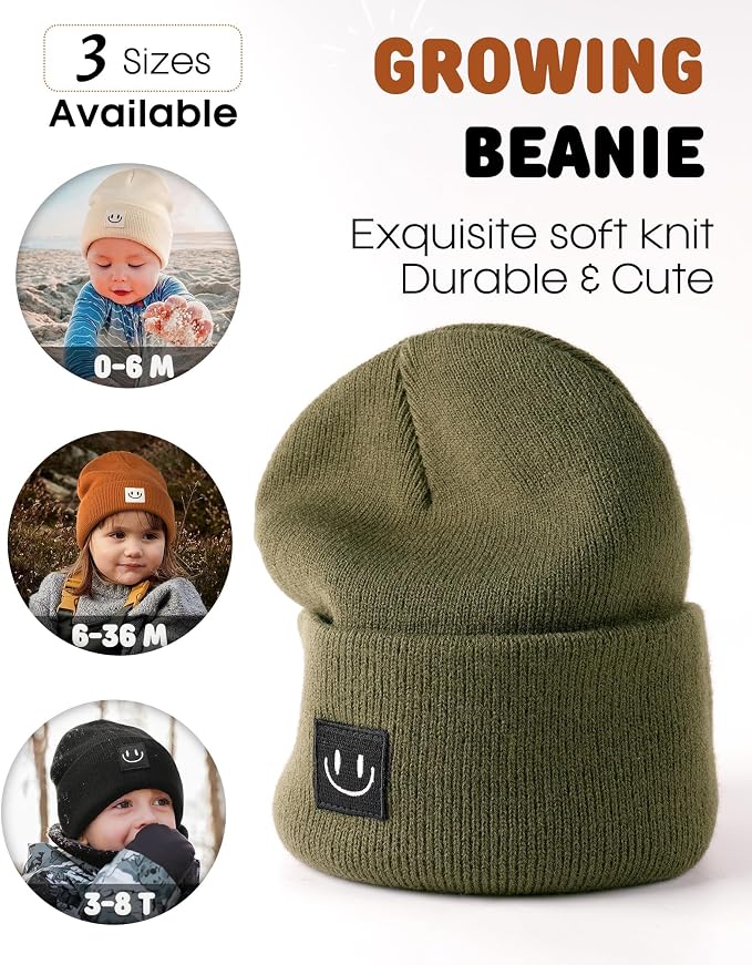 FURTALK Baby Beanie Cute Toddler Winter Hat Knit Boys Girls Warm 2 Pack Kids - Image 3