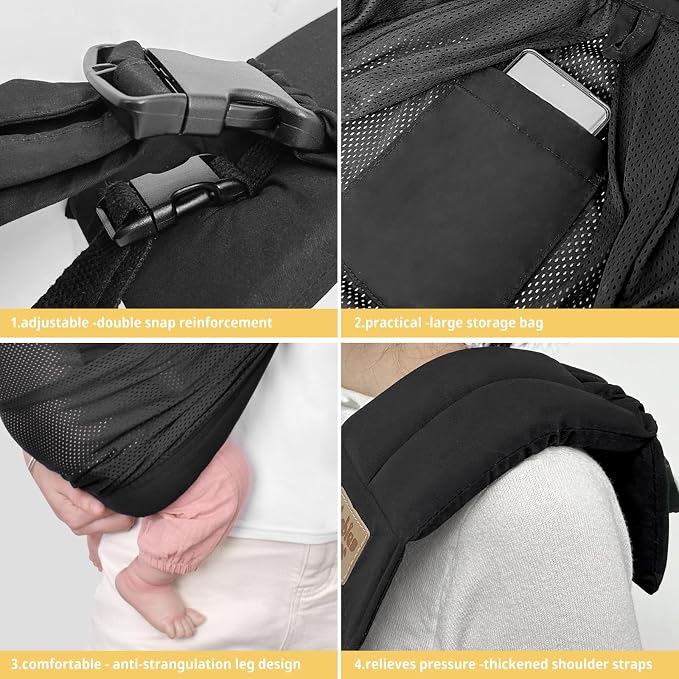 Baby Sling Carrier Newborn, Adjustable Easy Wearing Baby Nursing Warp Sling - Image 7
