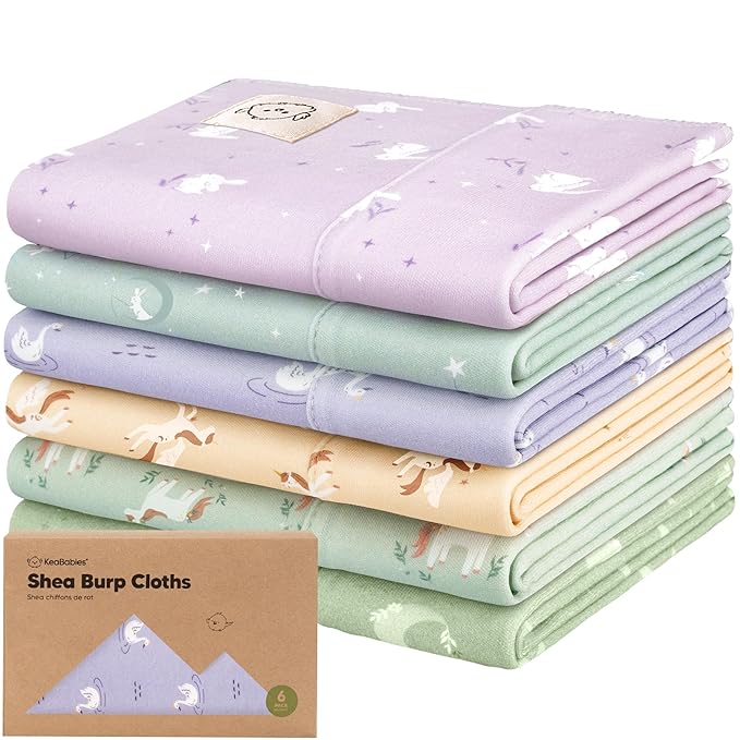 Organic Burp Cloths Baby Boy, Girl by KeaBabies