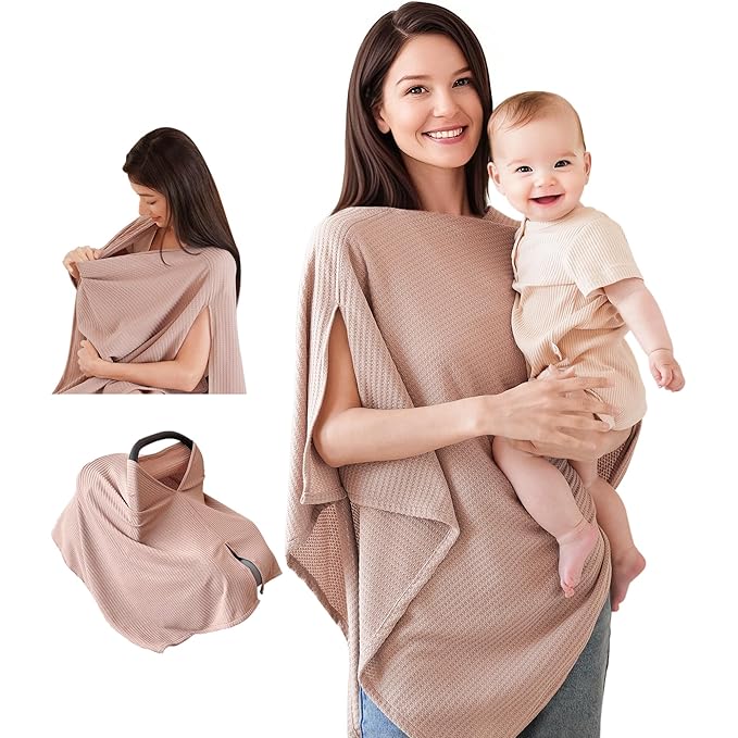 Konssy Nursing Cover for Breastfeeding, Soft & Breathable Privacy Poncho by Konssy