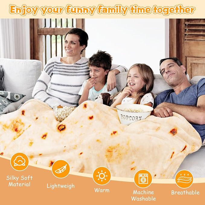 Lhedon Tortilla Blanket Adult Size 80 Inches, Blankets Queen Size Birthday Gifts - Image 4