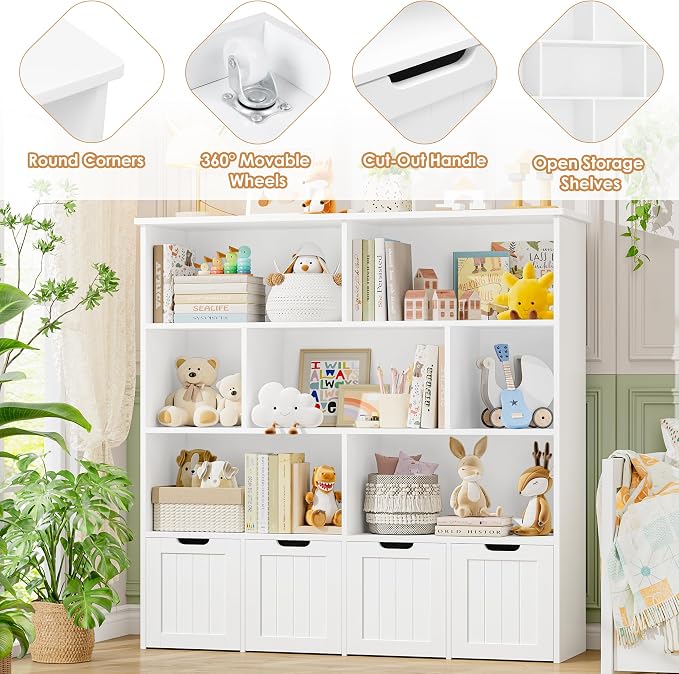 FINETONES Toy Storage Organizer, Kids Bookshelf - Image 9