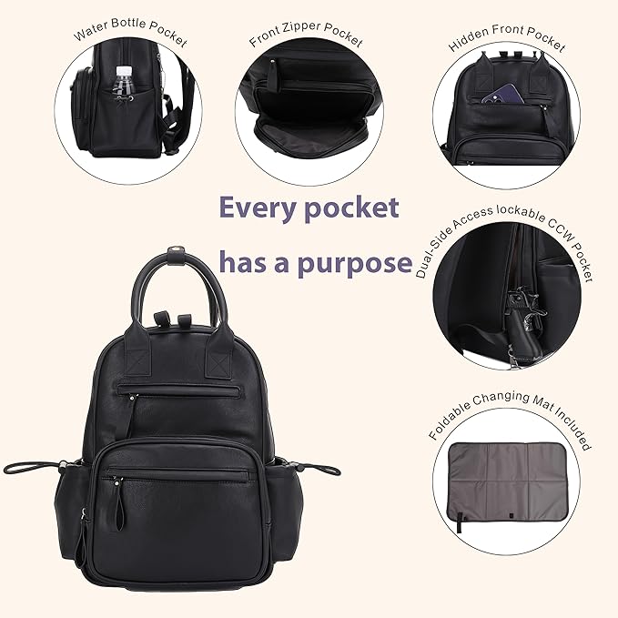 JESSIE & JAMES Saturday EDC Diaper Bag Backpack Multi Function Diaper Bag - Image 2