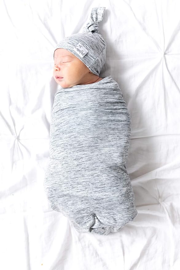 Copper Pearl Baby Beanie Hat Top Knot Stretchy Soft Asher - Image 5