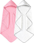 Yoofoss Hooded Baby Towels for Newborn 2 Pack 100% Muslin Organic Cotton Baby by YOOFOSS